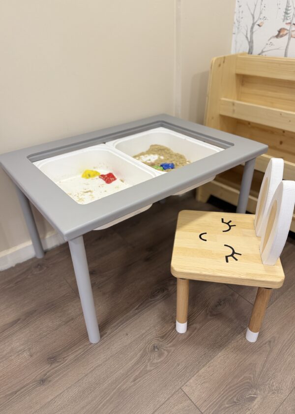 Gri Montessori Masa | Doğal Ahşap Çocuk Masası - Görsel 7