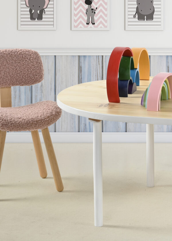 Çam Ahşap Çocuk Oyun Masası - Montessori Atölye Masası - Görsel 3