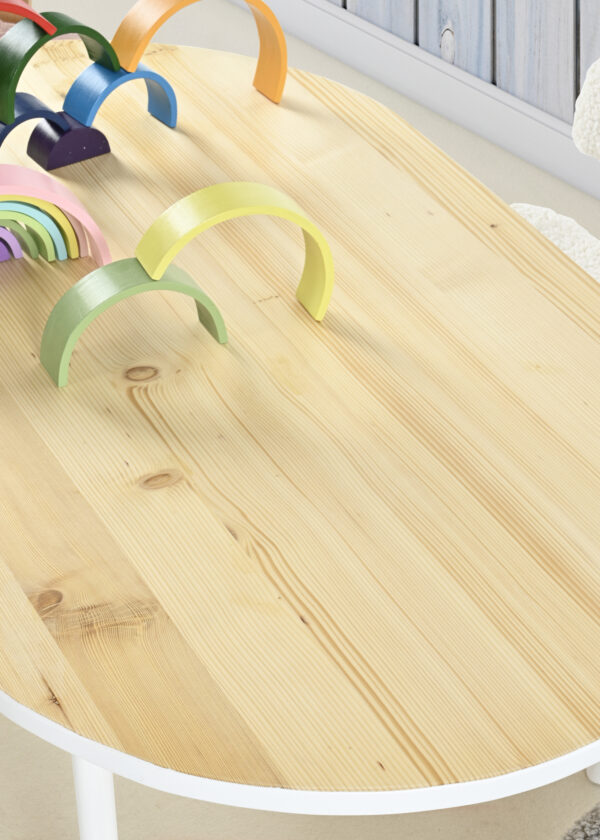 Çam Ahşap Çocuk Oyun Masası - Montessori Atölye Masası - Görsel 6