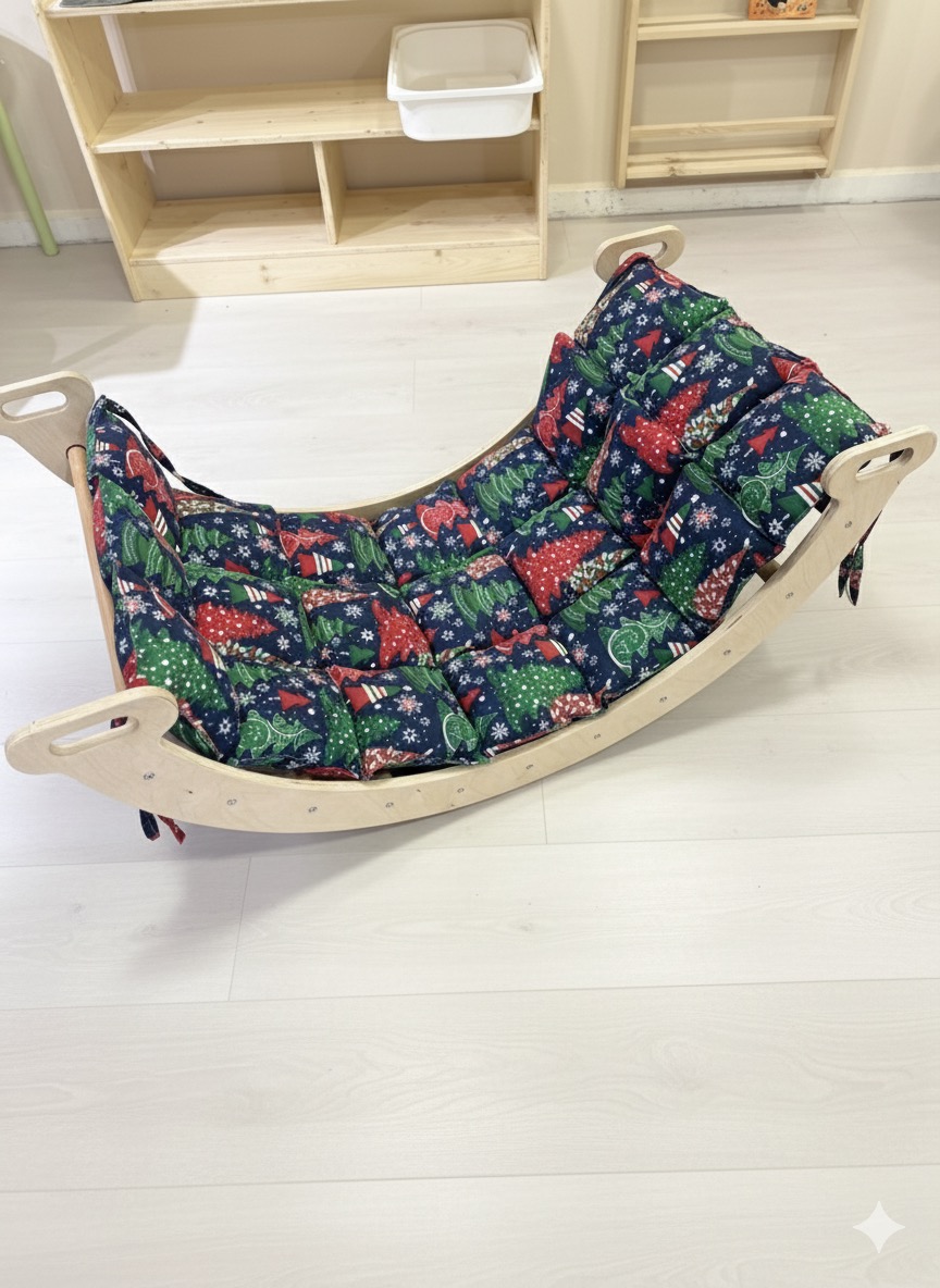 Montessori Pikler halkası ve dolgulu desenli minder seti