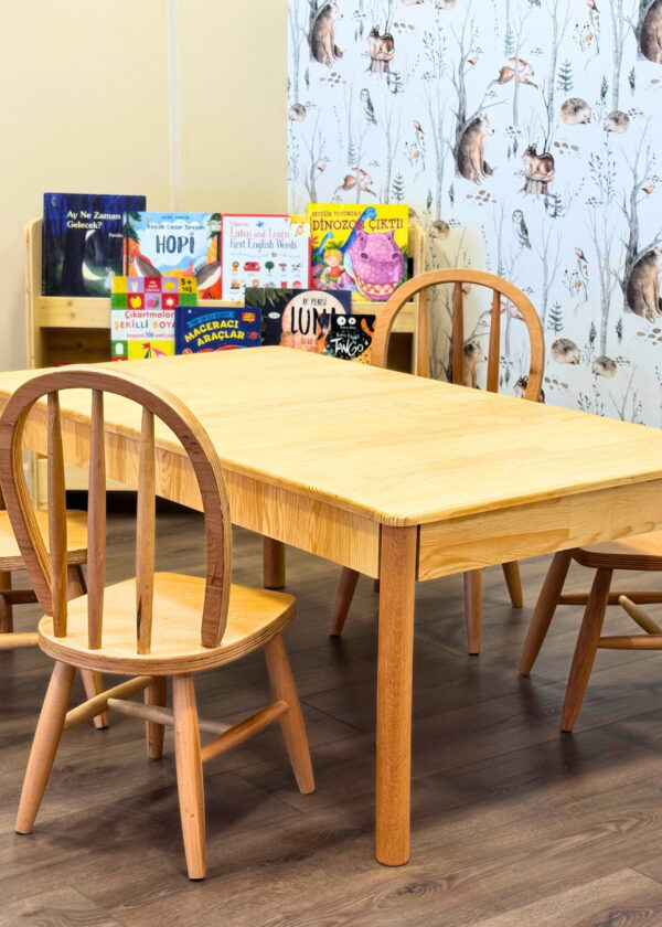 16 Kişilik Anaokulu Sınıf Seti | Masif Çam Amerikan Sandalye Montessori | Lilikids Shop - Görsel 4
