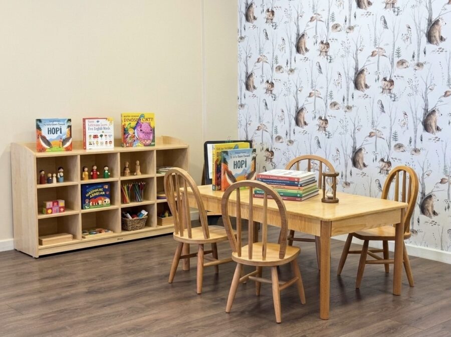 Anaokulu masası koleksiyonu masif ahşap kayın kontraplak kreş oyun atölyesi - Lilikids Shop