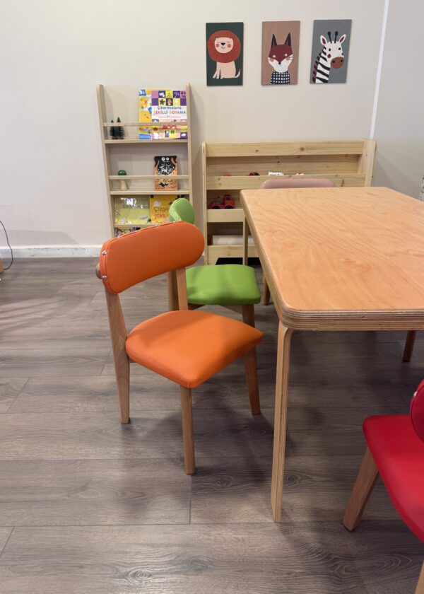 Kreş Masa Seti Renkli Deri Sandalye | Lilikids Shop - Görsel 3