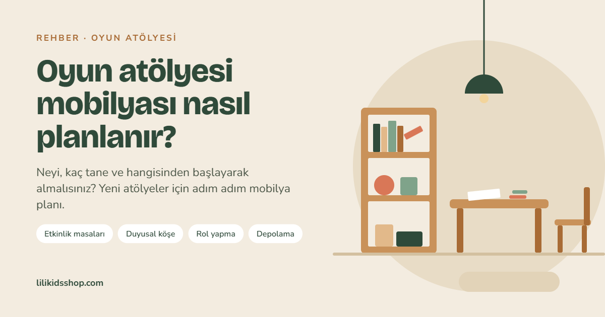 Oyun atölyesi mobilyası planlama masif ahşap etkinlik masası duyusal köşe kitaplık botluk - Lilikids Shop